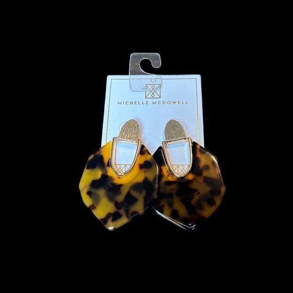 Michelle McDowell Lanier Dark Tortoise Post Earrings - Picture 2 of 9